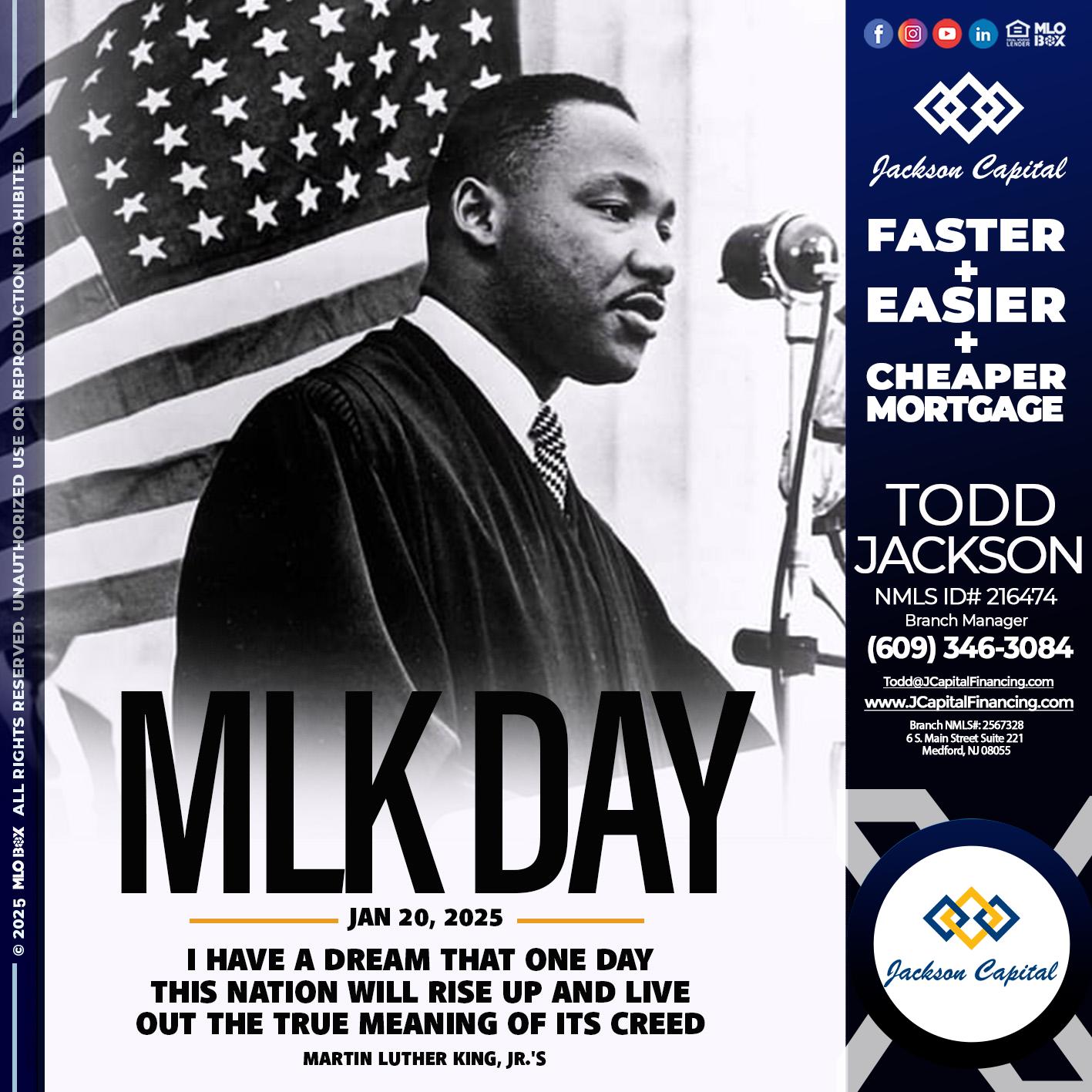 MLK DAY - Jackson Capital -Branch Manager