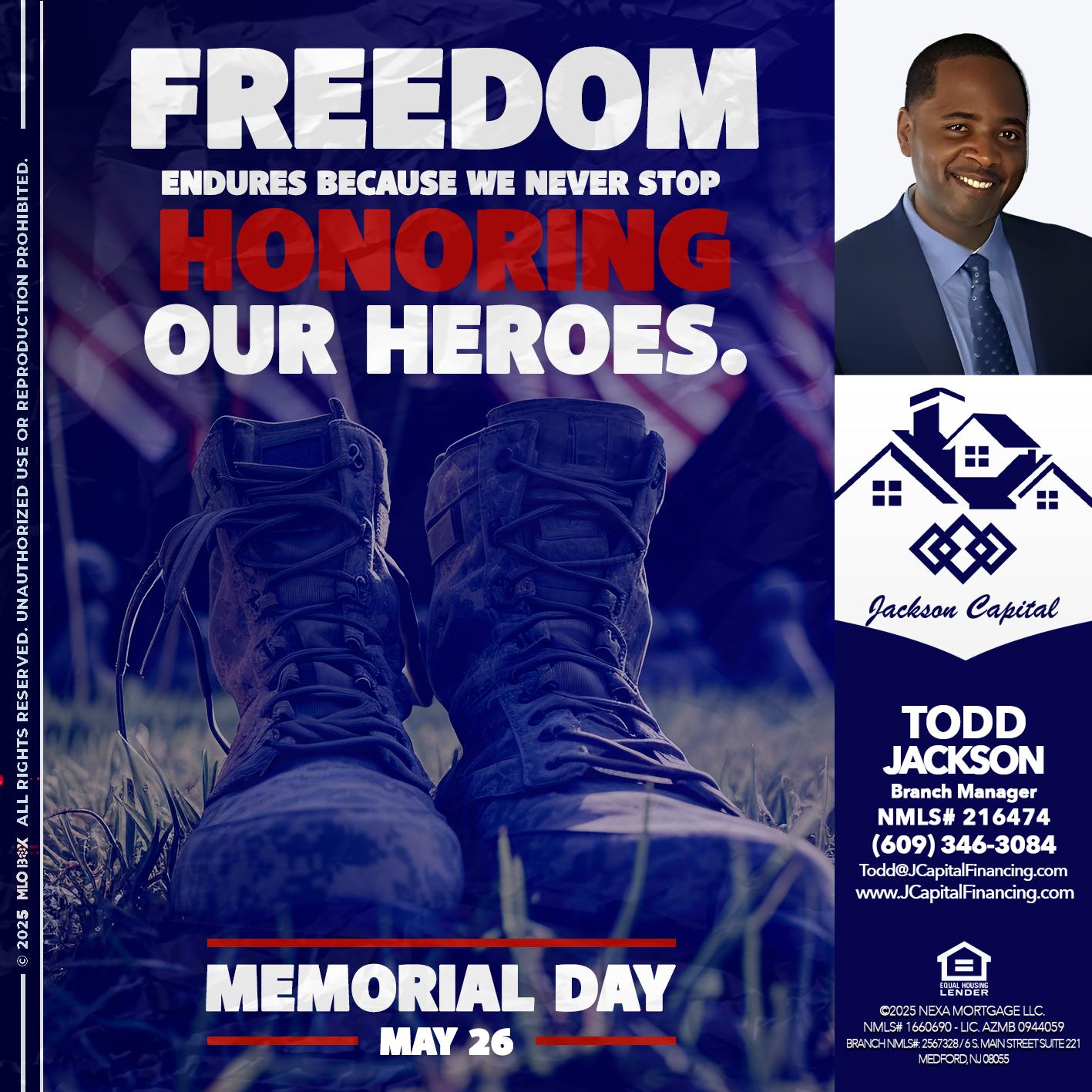 Memorial Day - Jackson Capital -Branch Manager