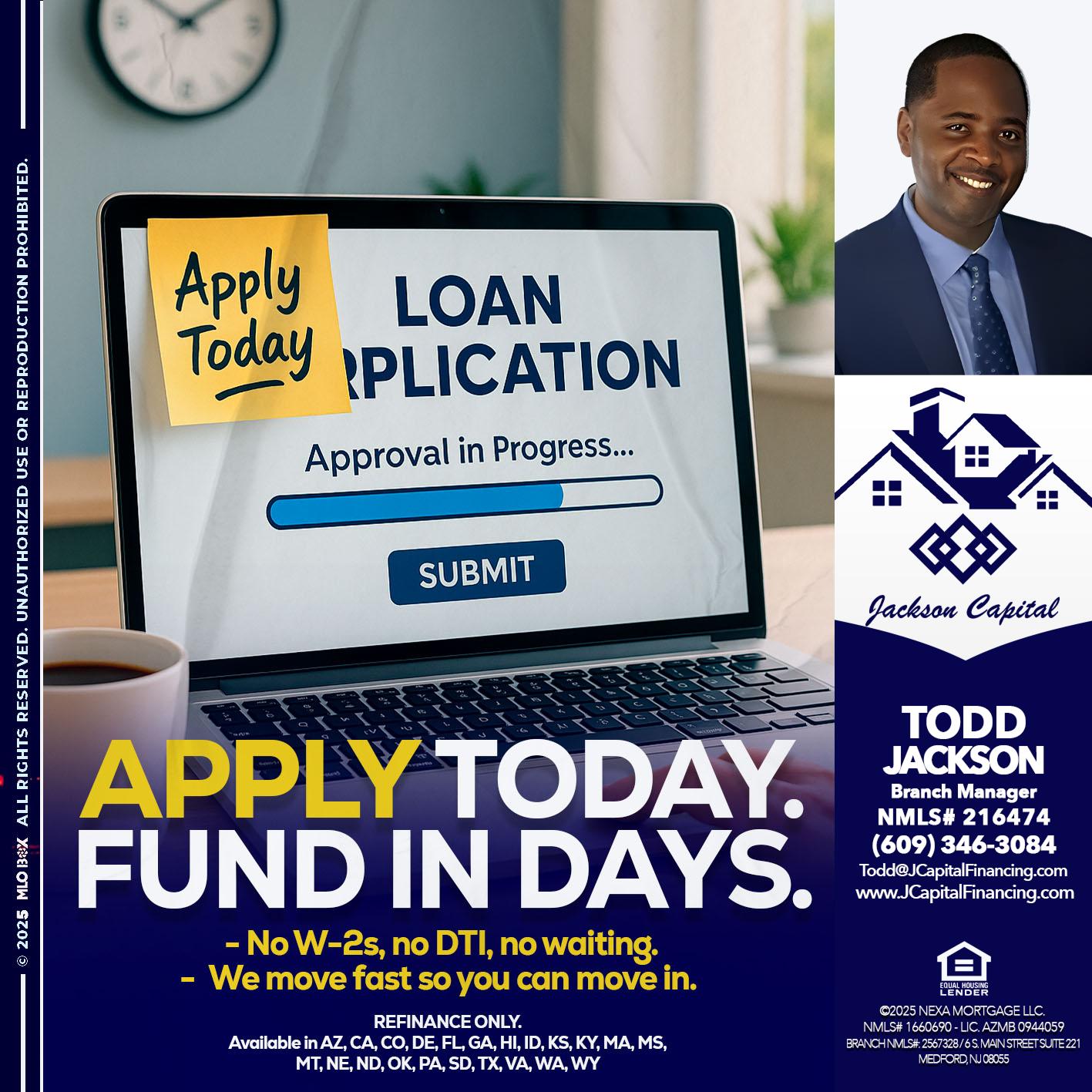 APPLY TODAY - Jackson Capital -Branch Manager
