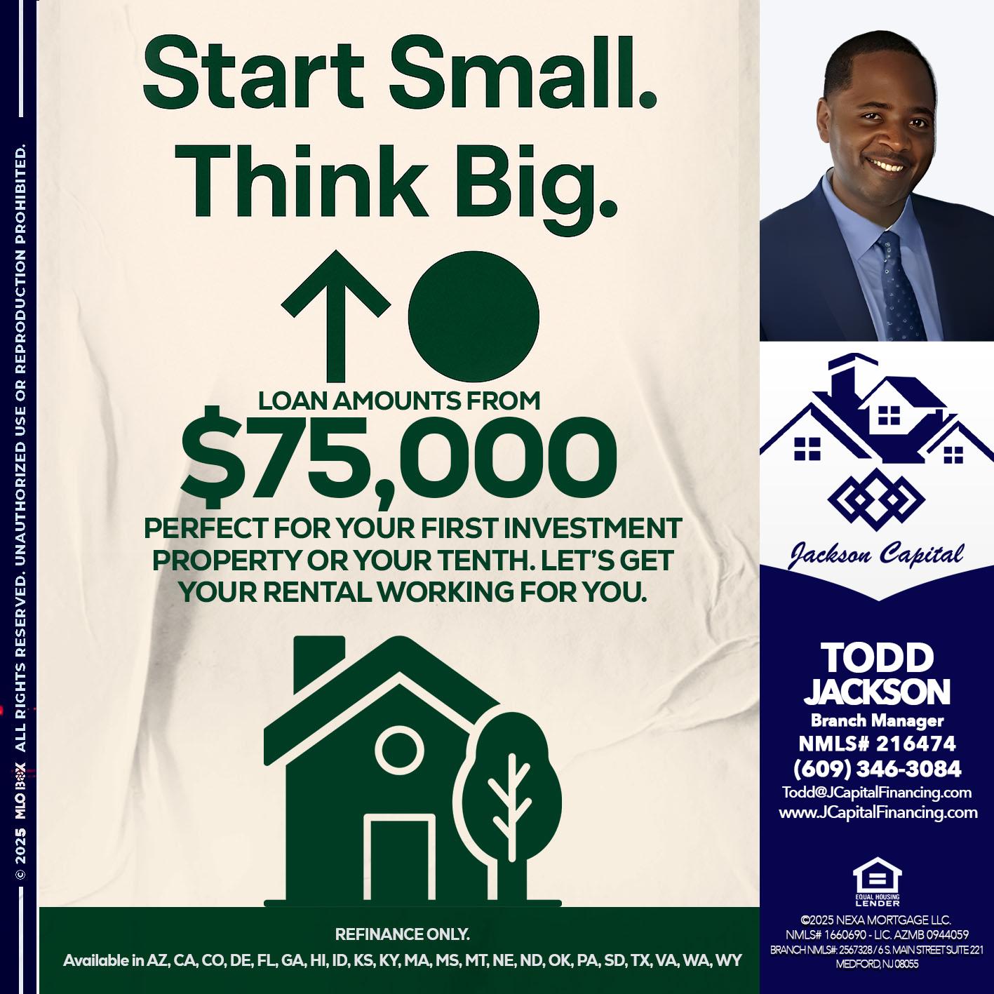 START SMALL - Jackson Capital -Branch Manager