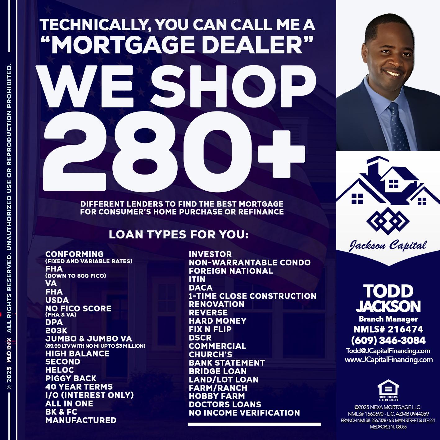 WE SHOP 280 + - Jackson Capital -Branch Manager