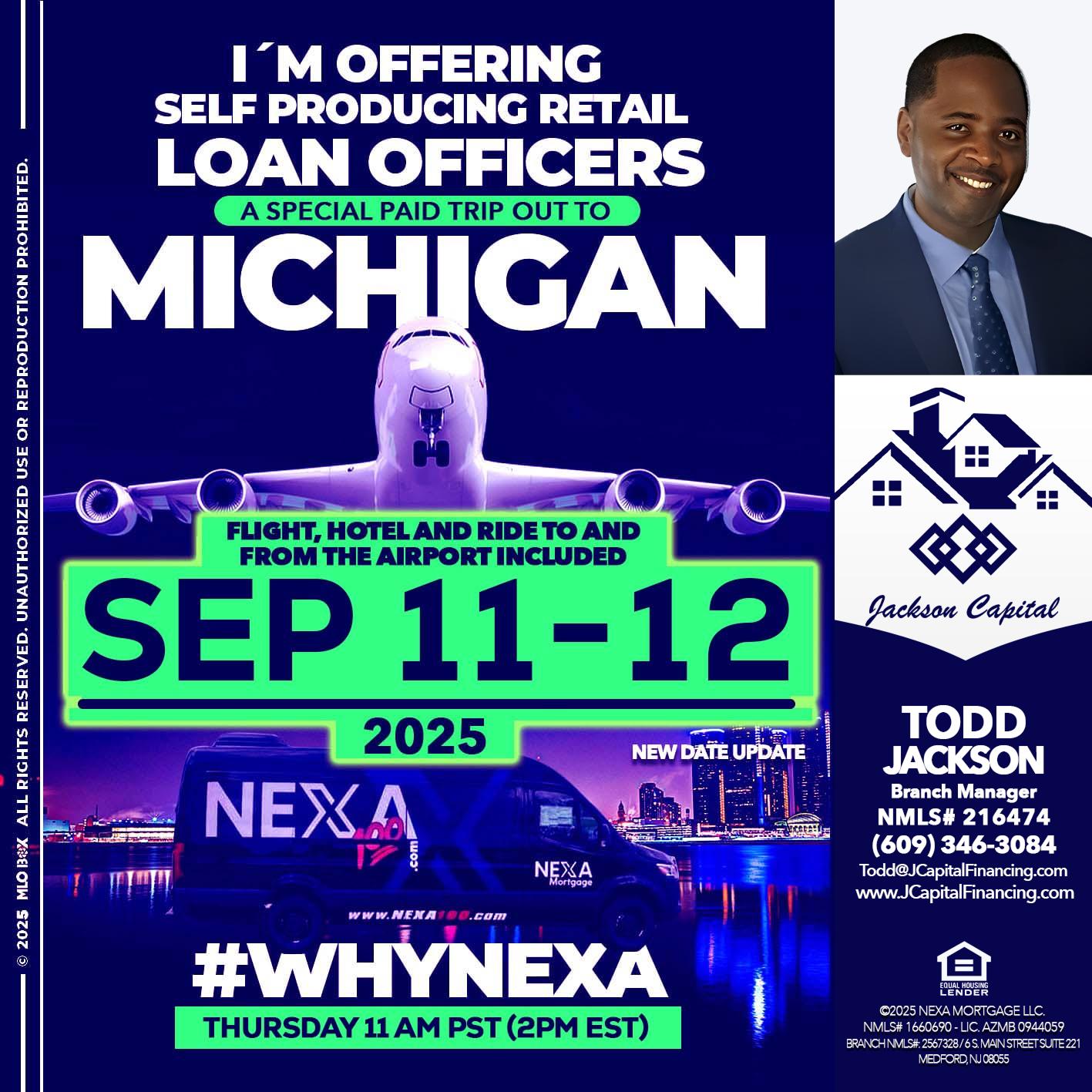 michigan sep 11-12 - Jackson Capital -Branch Manager
