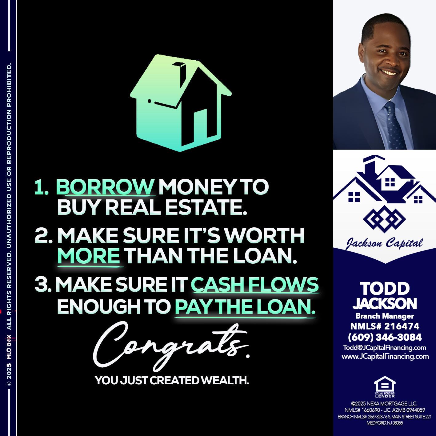 BORROW MONEY - Jackson Capital -Branch Manager