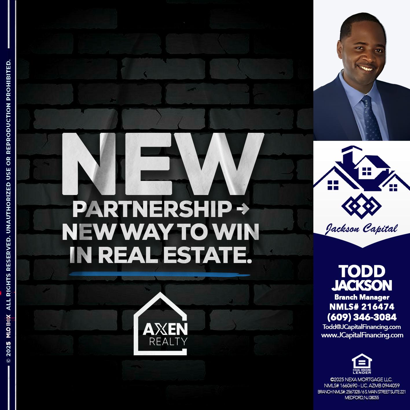 new partnership - Jackson Capital -Branch Manager