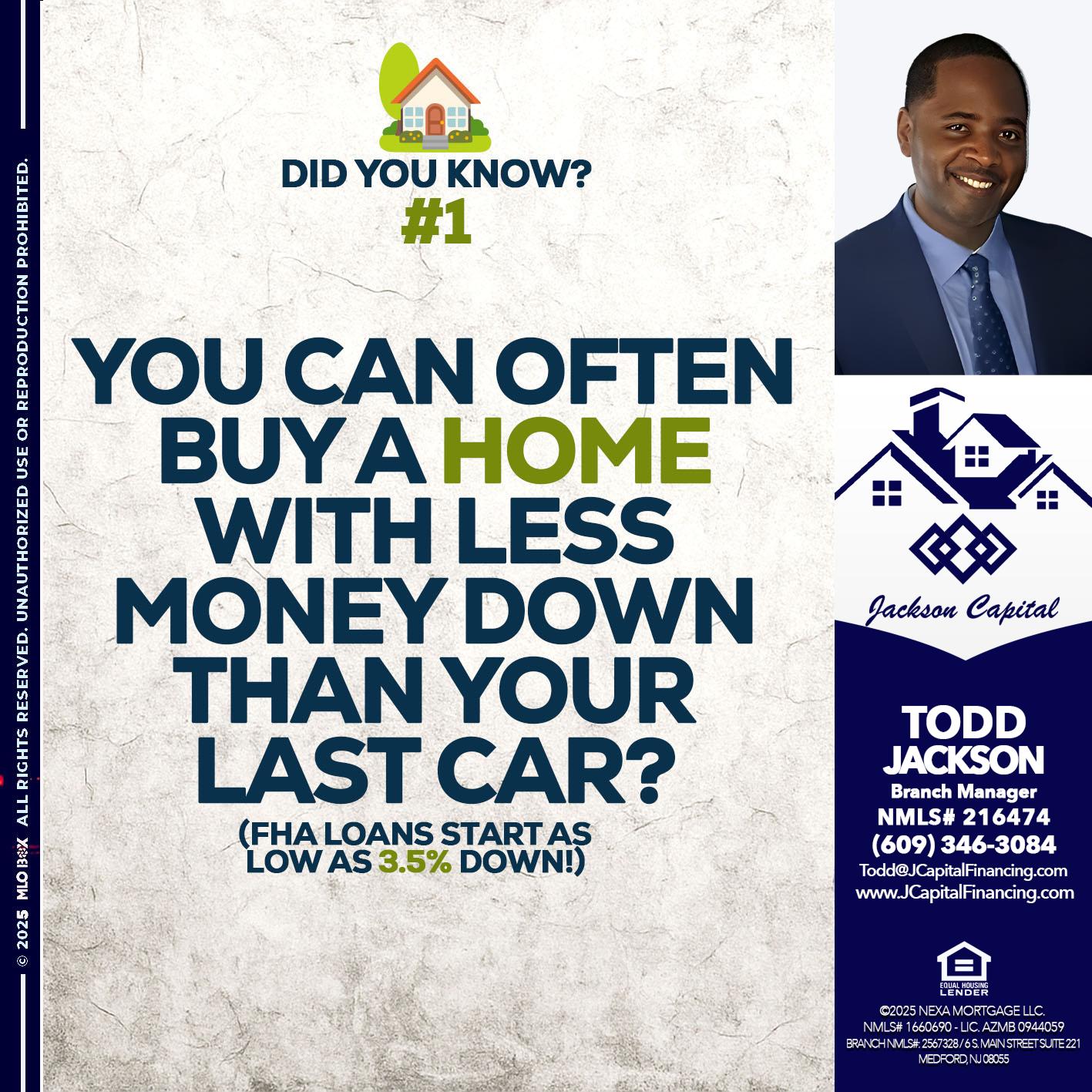 DID YOU KNOW #1 - Jackson Capital -Branch Manager