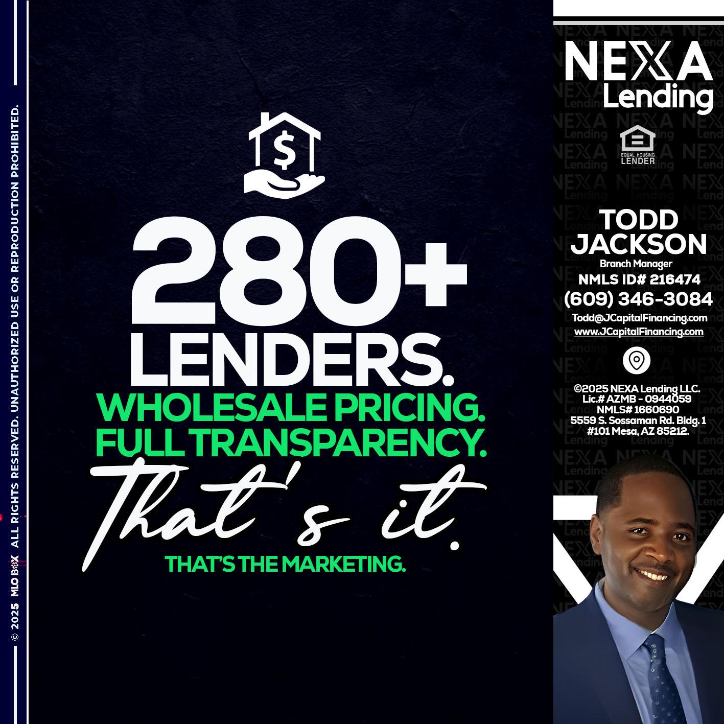 280+ LENDERS - Jackson Capital -Branch Manager
