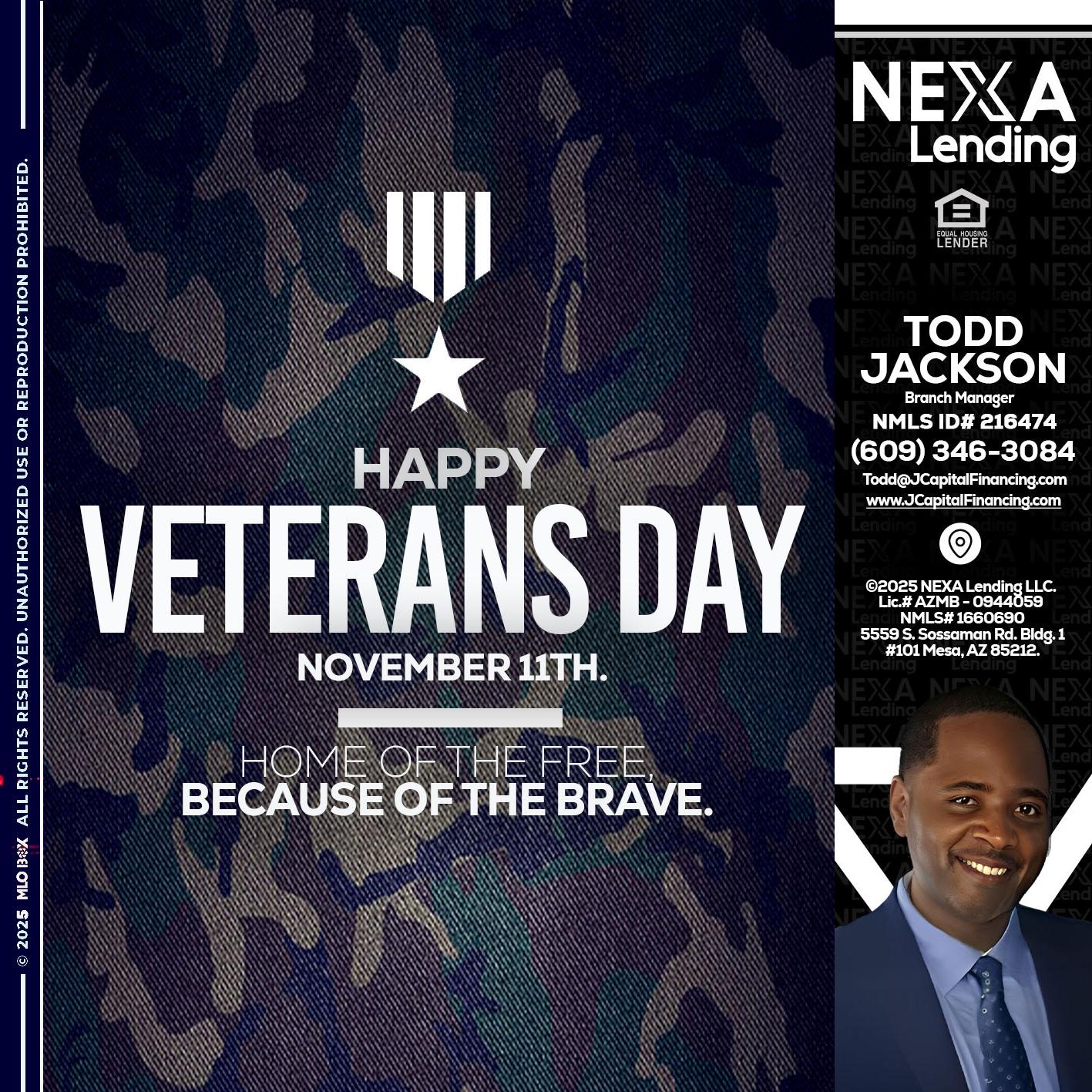VETERANS DAY - Jackson Capital -Branch Manager