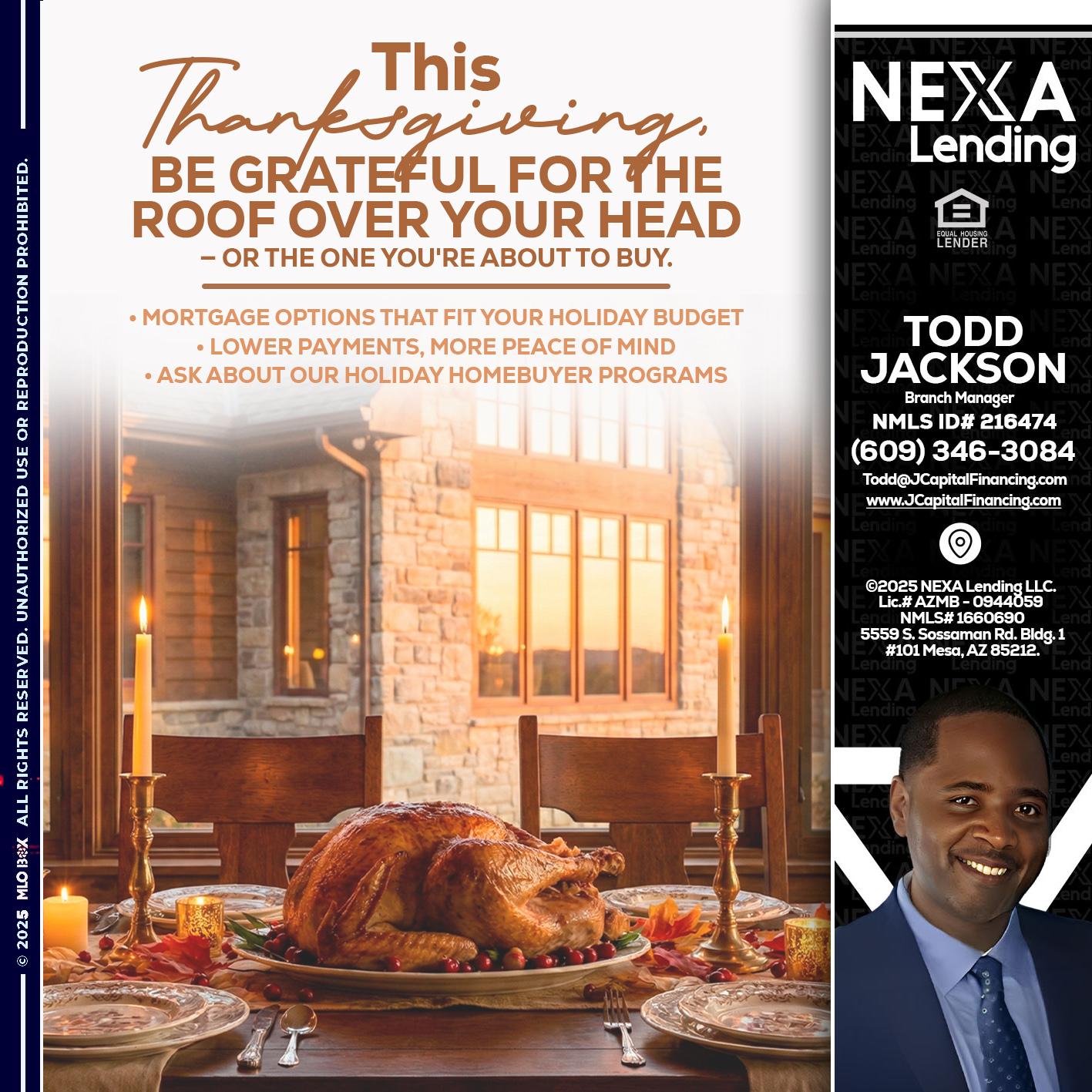 THIS THANKSGIVING - Jackson Capital -Branch Manager