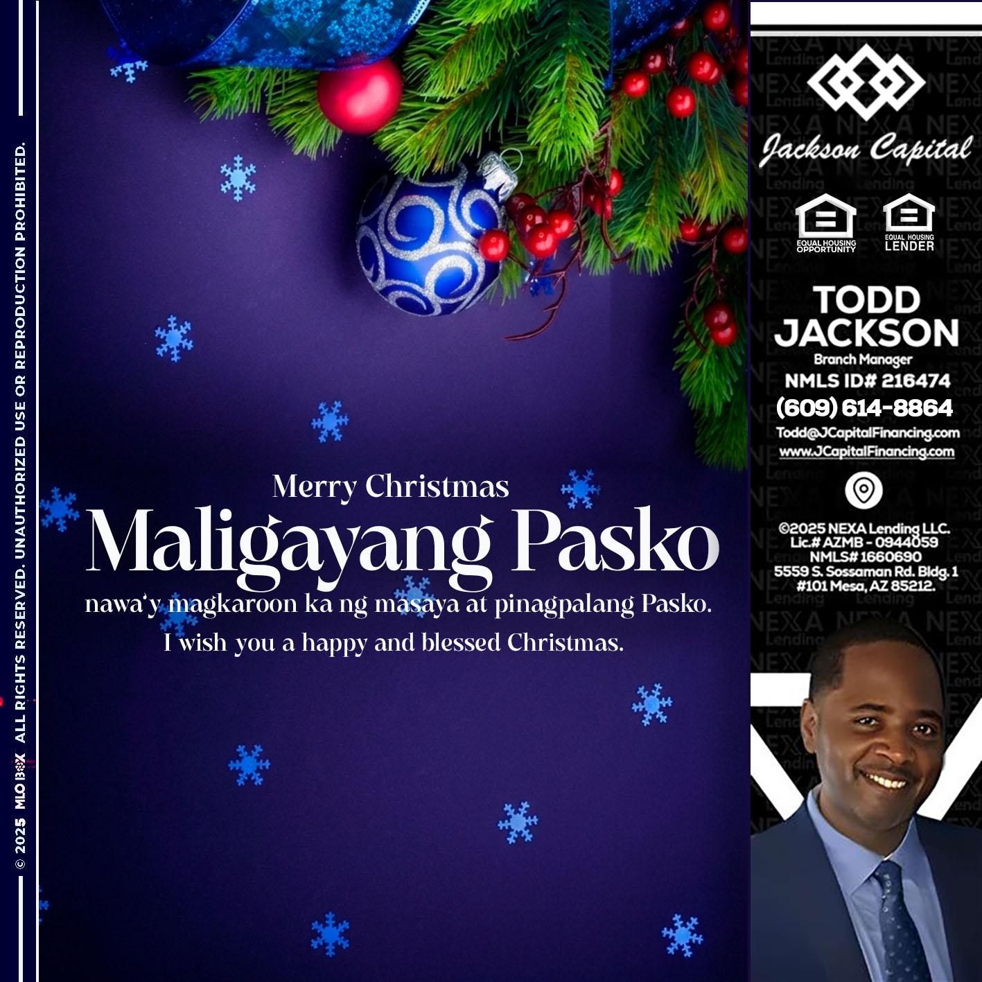 Maligayang Pasko - Jackson Capital -Branch Manager