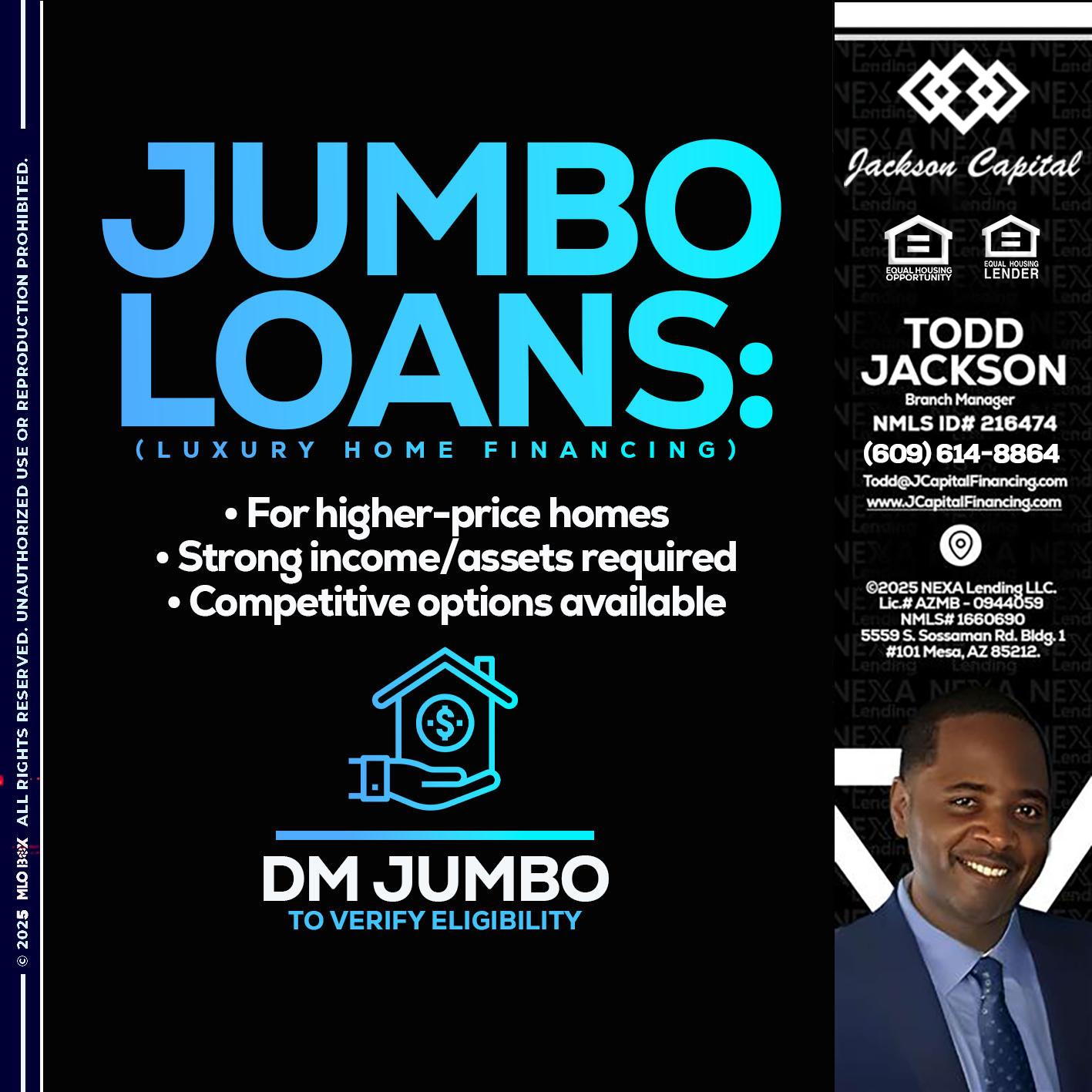 JUMBO LOANS - Jackson Capital -Branch Manager