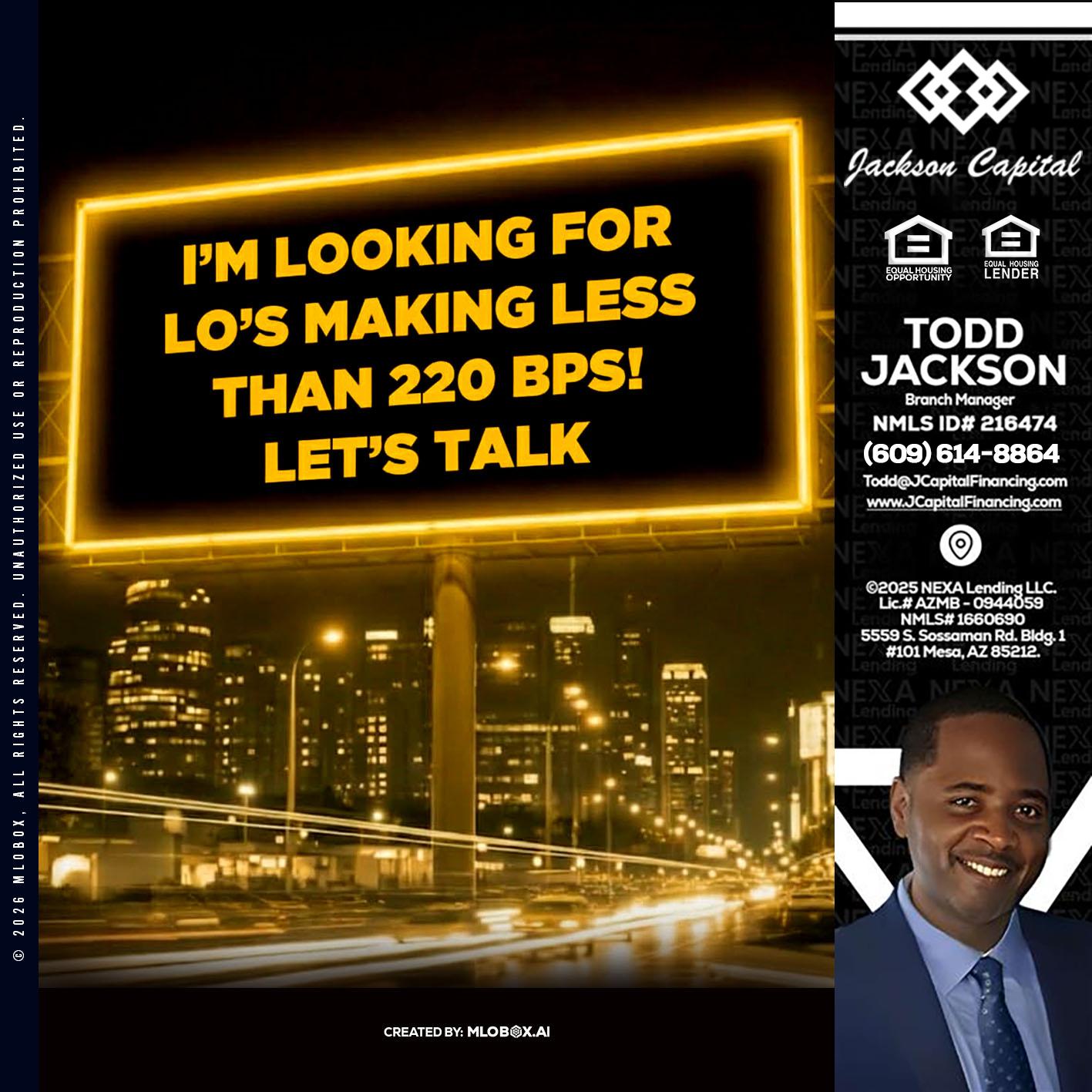 Looking for MLOs - Jackson Capital -Branch Manager