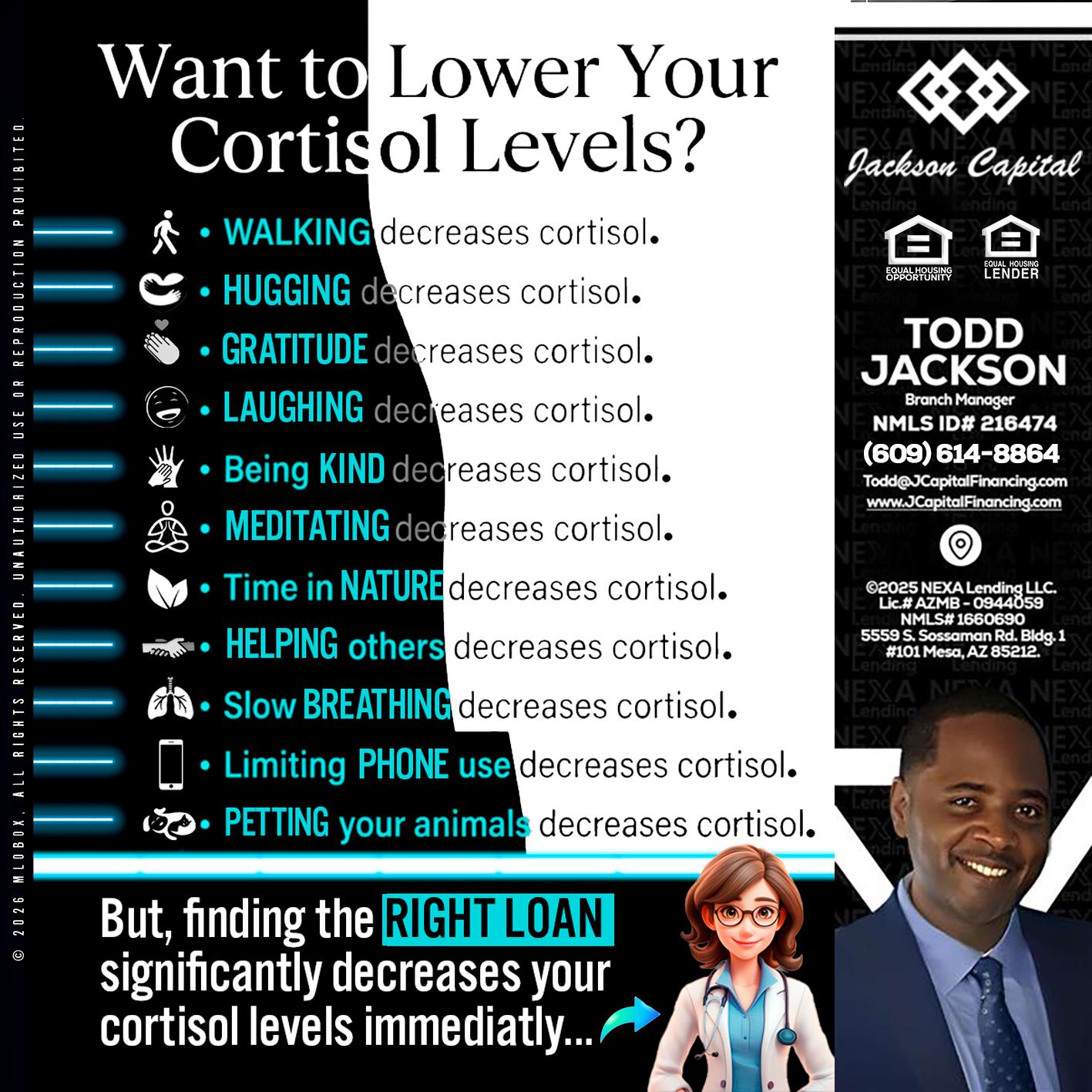 Want to lower Your Cortisol Levels? - Jackson Capital -Branch Manager