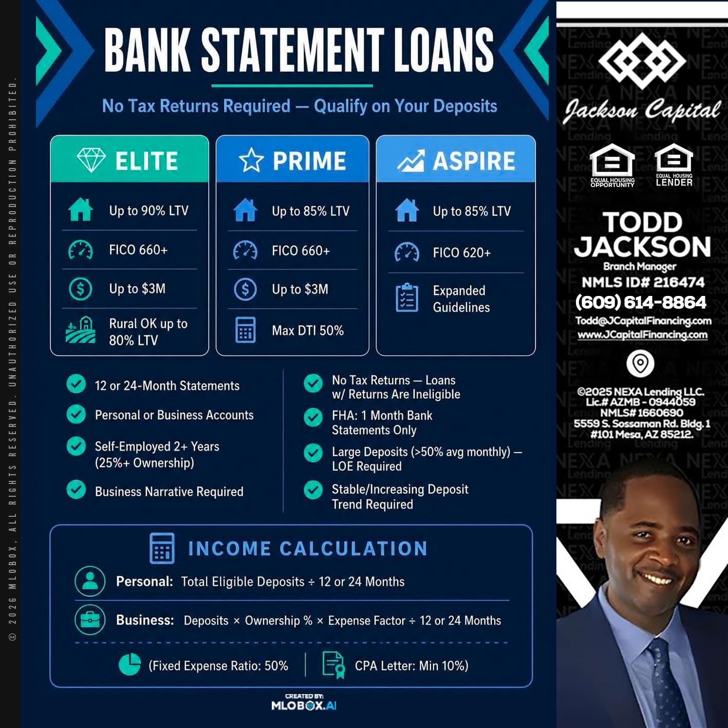 BANK STATEMENT - Jackson Capital -Branch Manager
