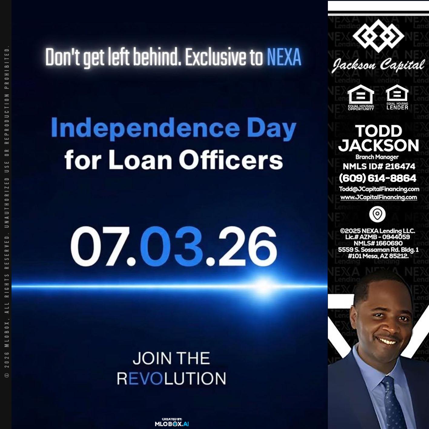 INDEPENDENCE DAY - Jackson Capital -Branch Manager