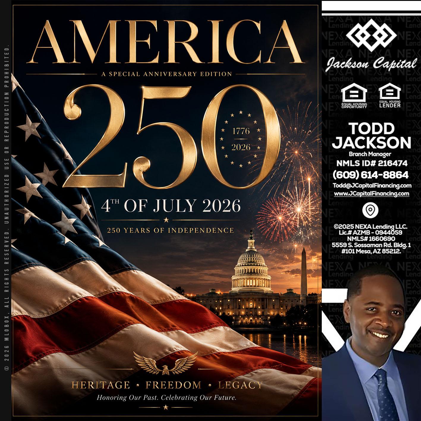 AMERICA 250 TH - Jackson Capital -Branch Manager