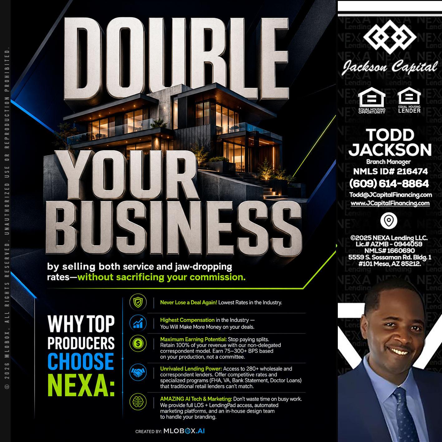 DOUBLE YOUR BUSINESS - Jackson Capital -Branch Manager