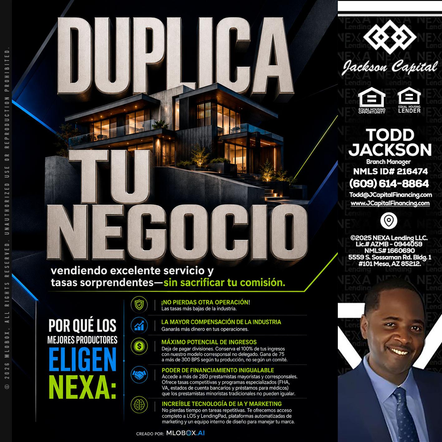 DUPLICA TU NEGOCIO - Jackson Capital -Branch Manager