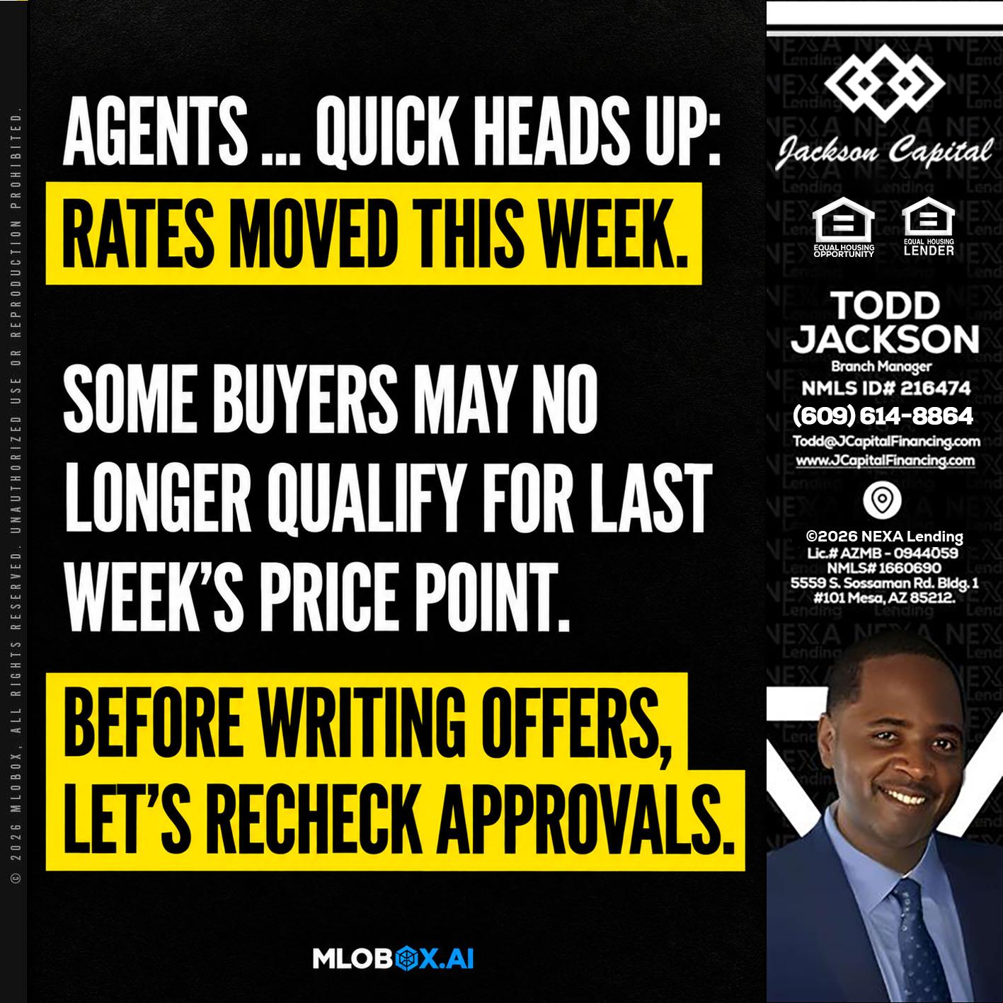 AGENTS QUICK - Jackson Capital -Branch Manager