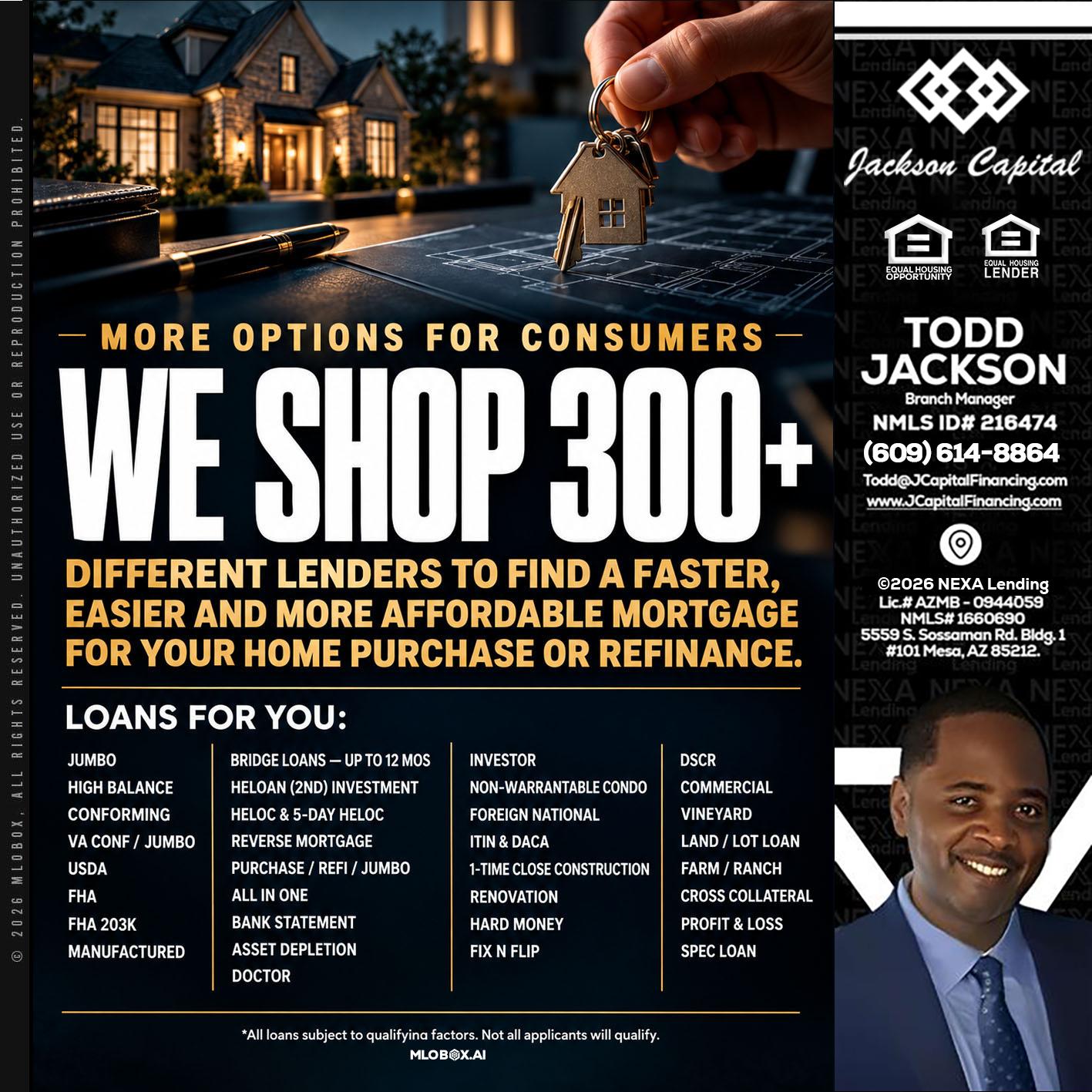 WE SHOP 300+ - Jackson Capital -Branch Manager