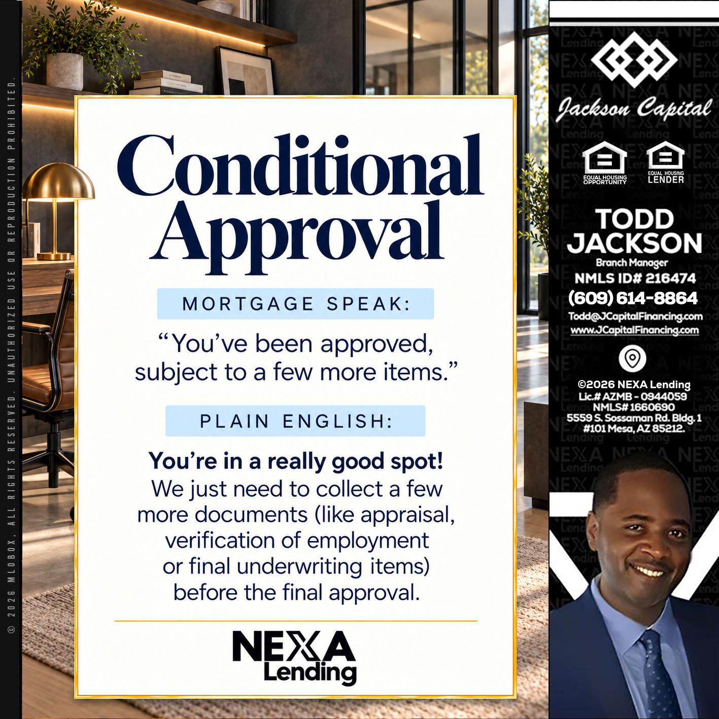 CONDITIONAL APROVAL - Jackson Capital -Branch Manager